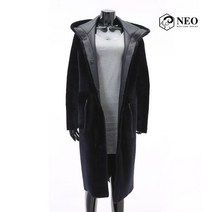 [네오] 리버시블 후드롱 네이비 메리노 리얼 무스탕