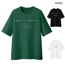 어워크 오버핏 반팔티 남녀공용 반팔 티셔츠 브리드인