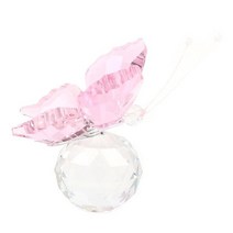 크리스탈 나비 입상 동물 장식품 공예 유리 문진 홈 웨딩 미니어처 기념품, [03] pink