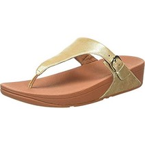 FitFlop 핏플랍 여성용 스키니 토 끈 가죽 샌들 슈즈 페일 골드 미국 5