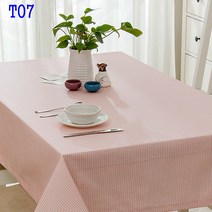 SKANDSALO 식탁보 모던 체크무늬 심플 도트 스트라이프 순면 캔버스 티테이블보 성탄 인테리어 테이블 천다기, T07-꽃다운 정이 격.-핑크, C05-100*140