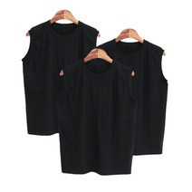 티데일리 남녀공용 후렌치 민소매 면나시 3장세트