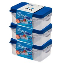락앤락 투고 3칸 나눔 런치박스 1L HPL817L, BLU, 3개