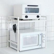 라라밤 전자레인지 선반 너비높이조절형, (2번) 너비조절+높이조절, 화이트