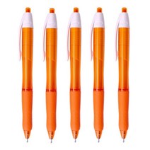 [마치]파스텔니들투명 0.7mm 국산 검정심볼펜, 주황, 10개입