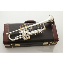 [180s37] 뜨거운 판매 LT180S-37 트럼펫 B 플랫 실버 도금 전문 악기 케이, 한개옵션0