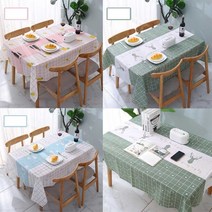 PEVA 식탁보 방수 및 기름방지 북유럽풍 직사각형 테이블보, (대형)-137x180cm_그린(DT19)