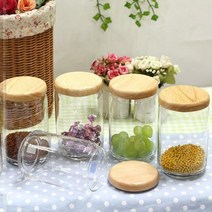 [오션글라스]화이트 우드커버 유리병(500ml)