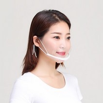 음식점 식당 투명 위생 마스크 조리용 주방 플라스틱 요리, 턱받이 부분 투명화이트 중 랜덤발송