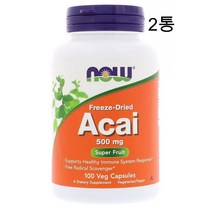 나우푸드 동결건조 아사이베리 500mg 100베지캡슐 2통 Freeze-Dried Acai, 100캡슐