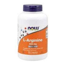 나우푸드 아르기닌 500mg 250캡슐 ( L-ARGININE 500MG 250 CAPS ) 혈관 확장 헬스 보충제, 1개