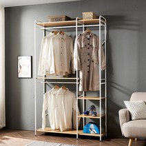 르라온 드레스룸 2단 선반 행거 시리즈, 화이트