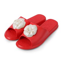 EVA 코사지 쿠션 실내화 여성 거실화 레이디 예쁜 슬리퍼, 레드