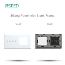 BSEED 기계식 버튼 스위치 라이트 용 유리 패널 프레임 EU 벽 플매트 카펫 러그 CAT5/6 TV 위성 USB 소켓 D