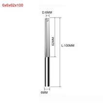 1 개 3.175mm 4mm 6mm 8mm 2 개의 플루트 스트레이트 슬롯 비트 우드 커터 CNC 솔리드 카바이드 더블 라우터, [34] 6x6x62x100, 34 6x6x62x100