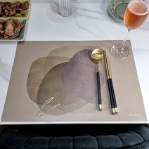 일회용 종이 식탁매트 10P 세트 추상화 브라운