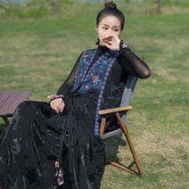여성 개량 자수 프릴 루즈핏 베스트