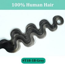 다크 브라운 웨이브 클립 인 헤어 익스텐션 10 개 160g 트리플 웨프트 바디 웨이브 레미 클립 실제 인모 익스텐션 풀 헤드 클립, T1B-1B-Grey, 18 inches_10Pcs 160G