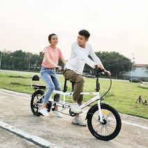 접이식 2인용 3용 자전거 가족 커플 바이크 23년 신형, 화이트