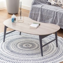 [우드공간] 리빙 커브형 접이식 거실테이블 소파테이블, 리빙 커브테이블900(내추럴)