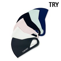 [KT알파쇼핑][트라이] 성인 패션 3D 동도전사 마스크 6가지색상 택일, 화이트/M