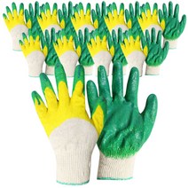 ETN 이중 청코팅 면장갑, 혼합 색상, 10개