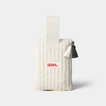 Strap pouch Stitched cotton Ivory