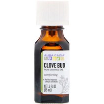 AURA CACIA 순수 에센셜 오일 정향 버드 15ML(.5FL OZ), 단색, 한 사이즈