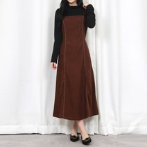 그저그녀 W0199 3904 스티치 스웨이드 뷔스티에 원피스