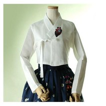 전통한복 결혼식 한복 퓨전 웨딩 신부 여성 저고리 면 화이트 봄