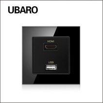UBARO 86 유형 강화 유리 패널 약한 전류 신호 연결 벽 소켓 RJ45RJ11TVHDMI 범용 홈 콘센트, HDMI-USB-B_CHINA