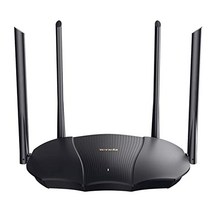 Tenda RX9 Pro Wi-Fi 6 WLAN 라우터(AX3000 듀얼 밴드 5GHz: 2402Mbit/s + 2.4GHz: 574Mbit/s 3x 기가비트 LAN 포트 OFDMA WPA3 BSS 컬러링 TWT 에너지 절약 모드) 블랙 -13526, 4G07-AC1200-CAT4