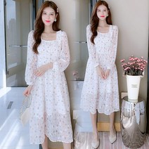 하이엔드 가을 겨울 쉬폰 하늘하늘 여성스러운 원피스