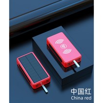태양광 패널 발전기 태양열 80000mah 발전 은행 대용량 휴대용 충전기 캠핑, 100000mAh, 와인레드무선탑승