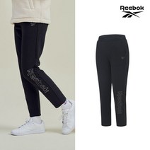 리복(REEBOK) [REEBOK] NEW 리복키즈 로고포인트 밴딩팬츠 여아 블랙