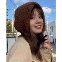 [라온] 보넷 스트링 뽀그리/뽀글이 양면모자 4color / 끈 양털 귀도리모자