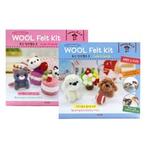 양모펠트diy세트 강아지 고양이, 2개(강아지+고양이)