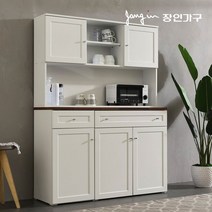 장인가구 쉐프 1200 서랍 주방수납장 상부장세트, 아이보리
