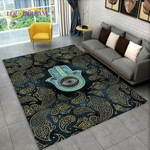 Nazar Evil Eye Tree of Life 영역 러그 가정용 카펫 거실 침실 소파 도어매트 주방 장식 어린이 놀이 미끄럼 방지 바닥 매트, 171.120x160cm47x62in - 9