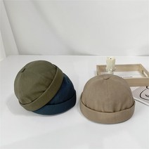 셀러허브(잡화) 남녀공용 데일리 민무늬 챙없는 와치캡 모자
