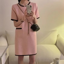 슈팅스타 / 심플 단정 라인 깔끔 반팔 원피스