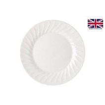 Queens by Churchill Chelsea White 퀸즈 처칠 첼시 화이트 디너 플레이트 접시 그릇 25cm (Made in England), Dinner Plate 25cm