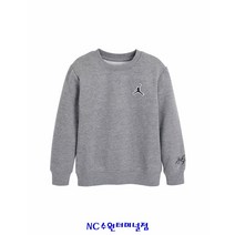 플레이키즈프로 23년 봄신상(NC 수원터미널점)-쥬니어사이즈-프렌치테리 소재-점프맨 로고로 포인트를 준 기본맨투맨(N231SW316P-GR)