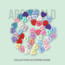 파스텔 미니단추 하트6mm 인형단추 인형옷만들기, 6연핑크