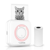 라벨기 휴대용 블루투스 미니 휴대용 포켓 감열식 프린터 롤 IOS 안드로이드 블루투스 무선 스마트, 15 C15 Pink with 1Roll