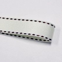 선물포장리본 꽃포장리본 골지 스티치 리본 (폭 5mm 길이90m)(폭 10mm/15mm 길이 45m), 5(아이보리+브라운스티치)