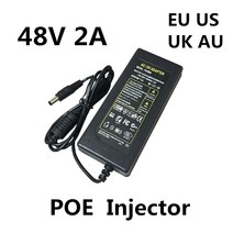 DC 48 V 2A 2000MA 96W POE 전원 공급 장치 어댑터 볼트 CCTV 보안 감시 인젝터 이더넷 IP 카메라 폰, 01 48V 2A_03 UK Cable