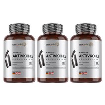 MaxMedix 활성탄 먹는숯 180캡슐 3통 코코넛 숯을 원료로 유럽생산
