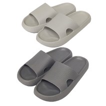 2개 세트 미끄럼방지욕실화 슬리퍼 발등낮은욕실화, 마시멜로남성그레이 + 마시멜로여성샌드