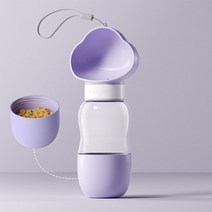 야외 여행 반려동물 물컵 강아지 산책 물통 대형견 소형견 휴대용 물컵, 보라색